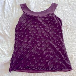 Harvey Benard Purple Textured Ruffle Tank Top Sleeveless Blouse Size M